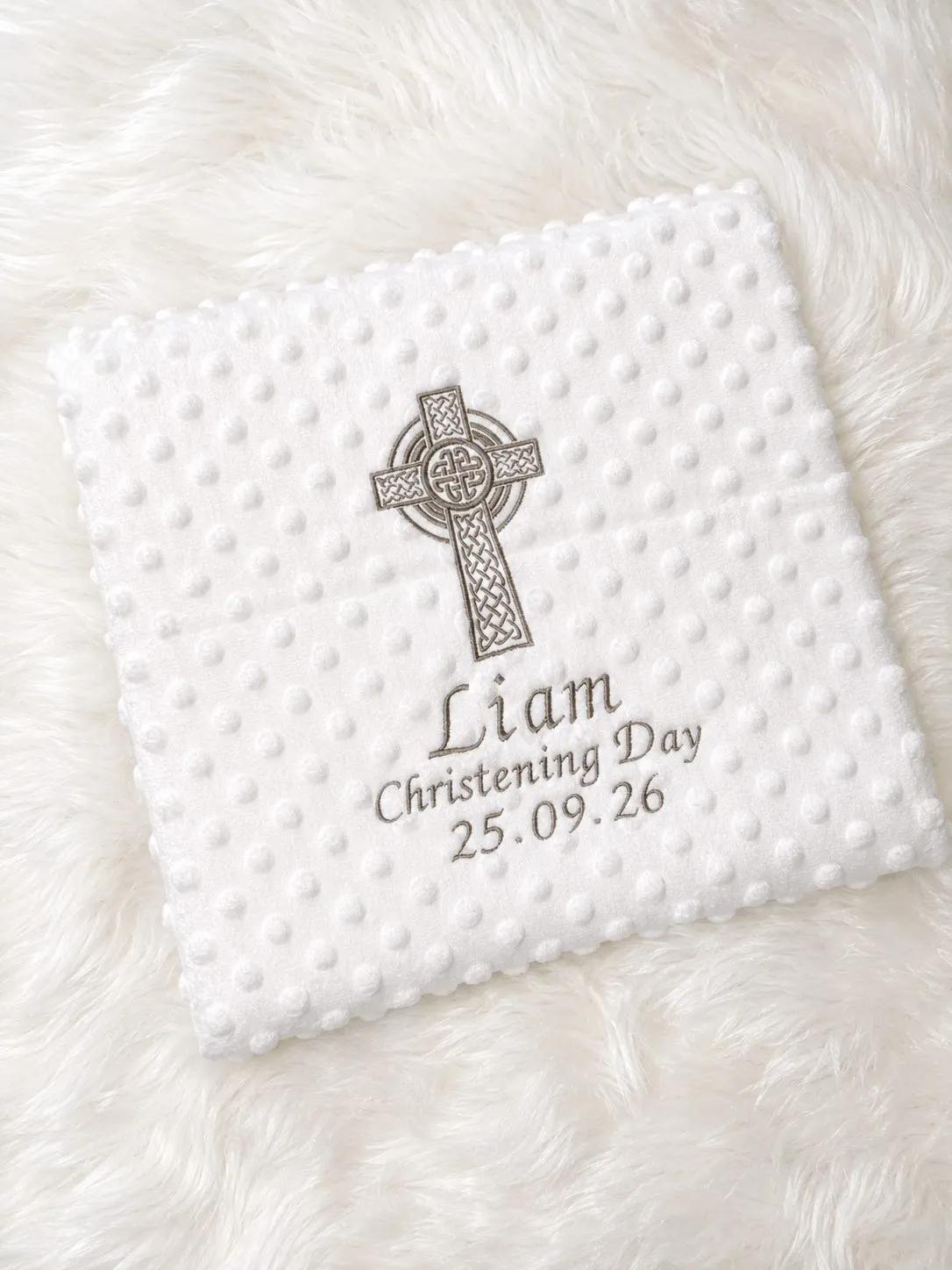 Celtic Cross Christening Blanket