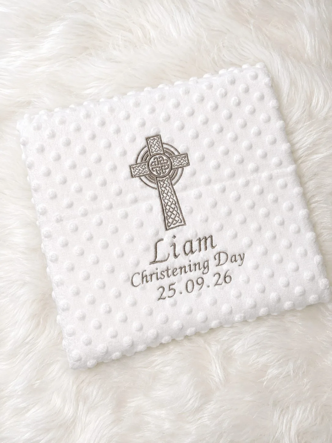 Celtic Cross Christening Blanket