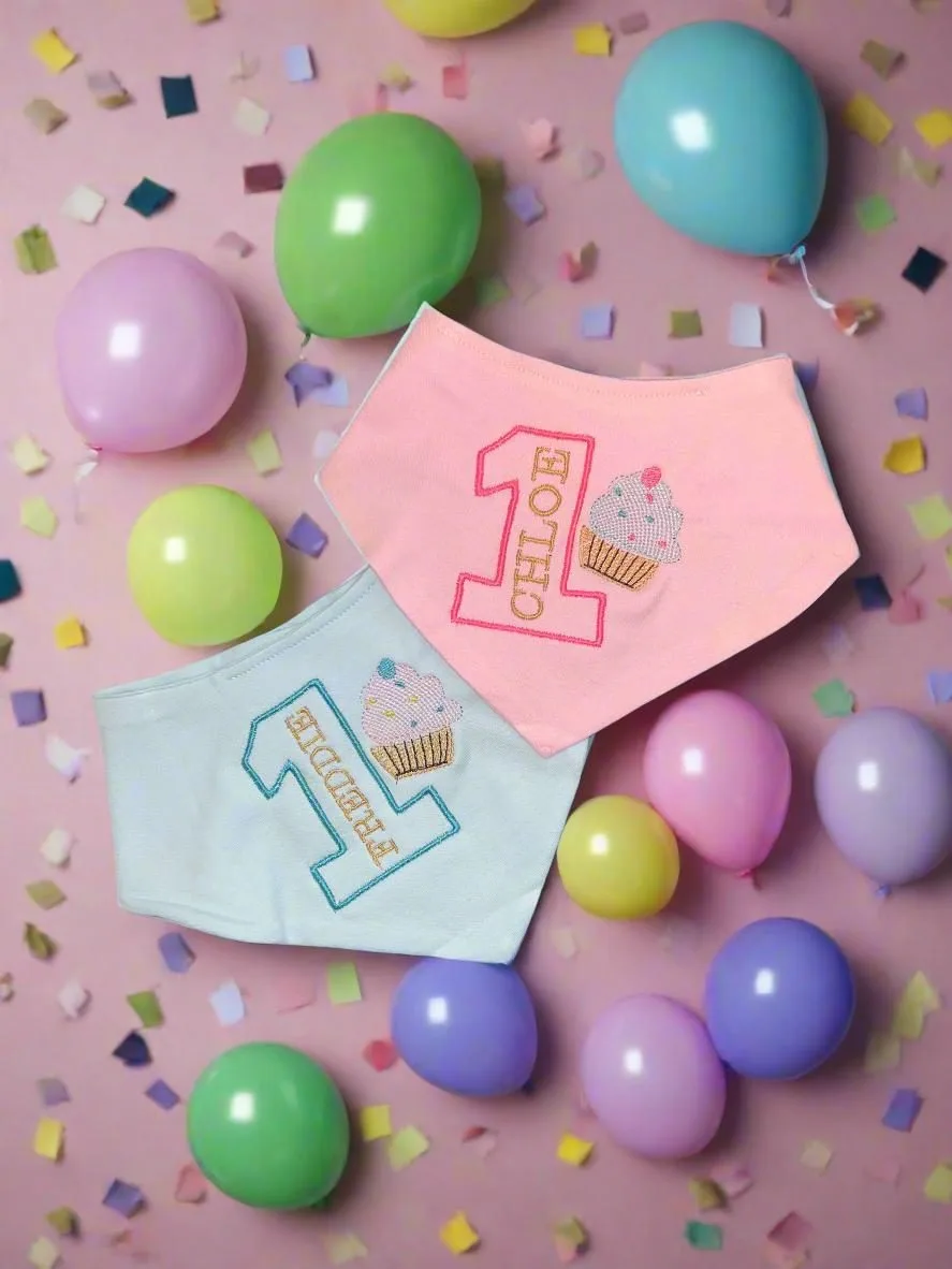 First Birthday Cupcake Bib