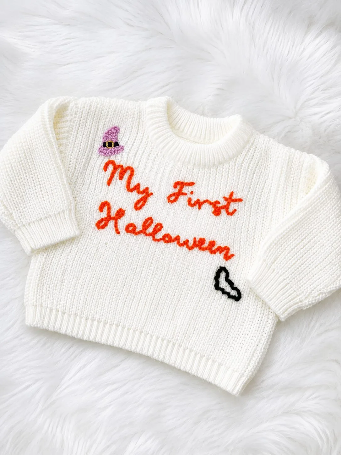 My First Halloween Hand-embroidered Jumper