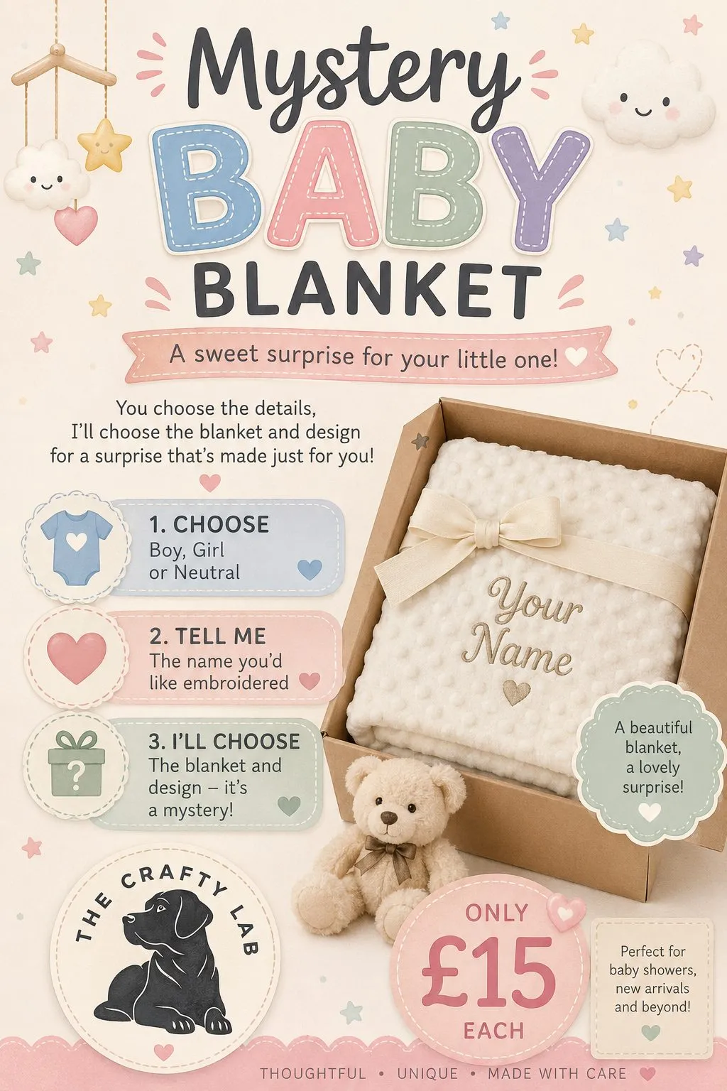 Mystery Personalised Baby Blanket