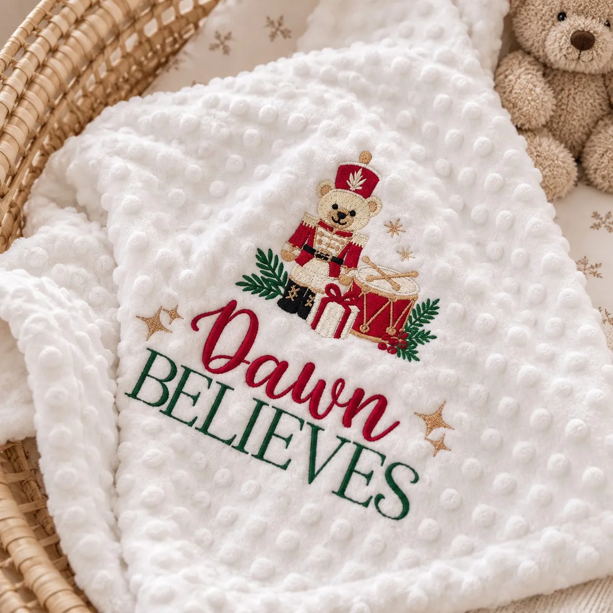 Nutcracker Bear Christmas Blanket