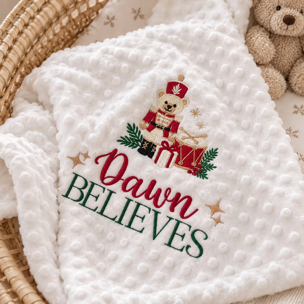 Nutcracker Bear Christmas Blanket