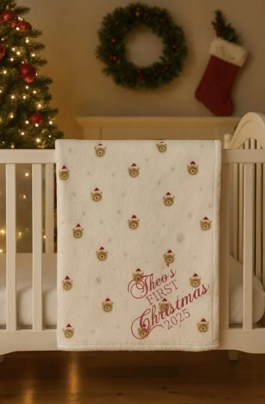 Personalised Baby’s First Christmas 2026 Blanket