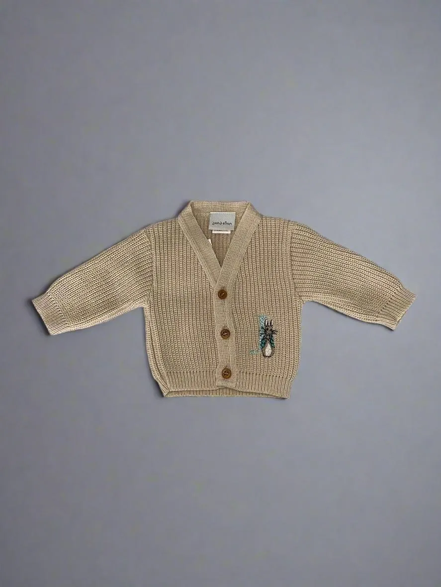 Personalised Bunny Initial and Name Cardigan