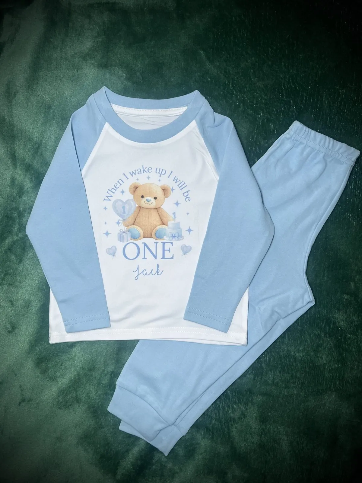 Personalised First Birthday Pyjamas: Teddy Design