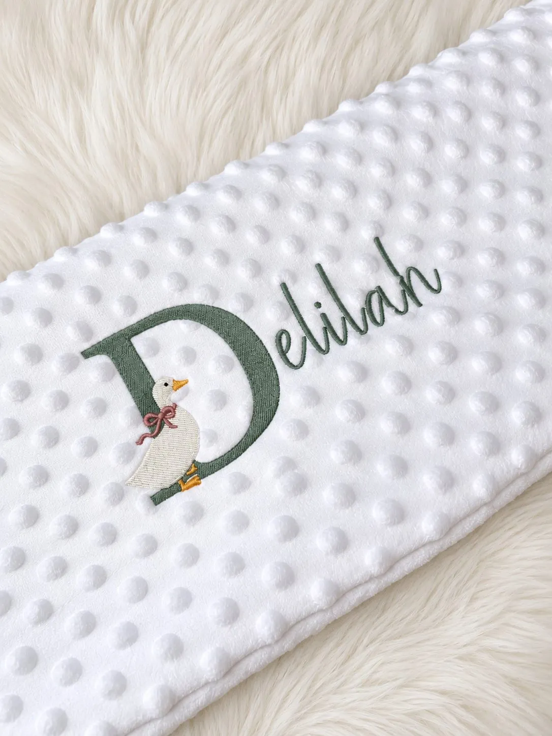 Personalised Goose Initial Blanket