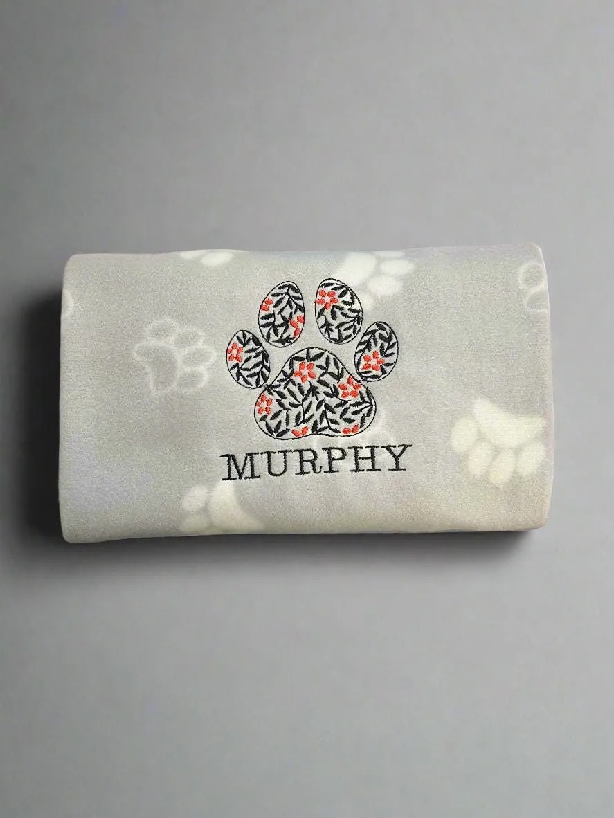 Personalised Pet Blanket: Flower Paw Design