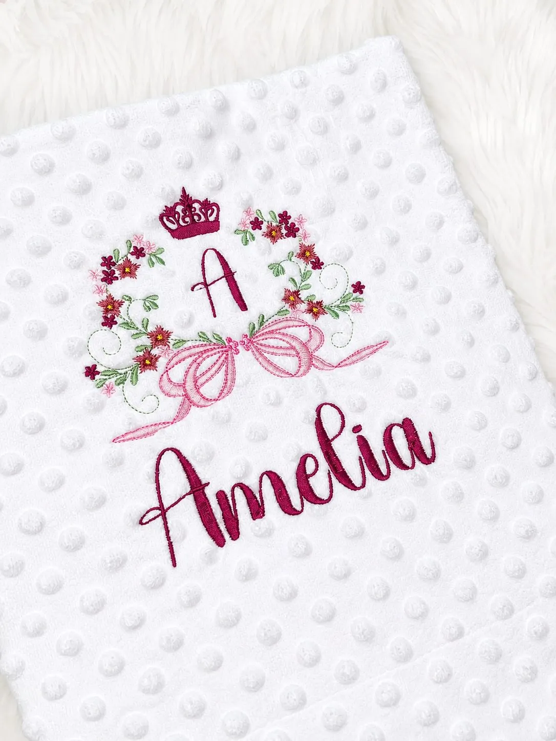 Personalised Princess Floral Blanket