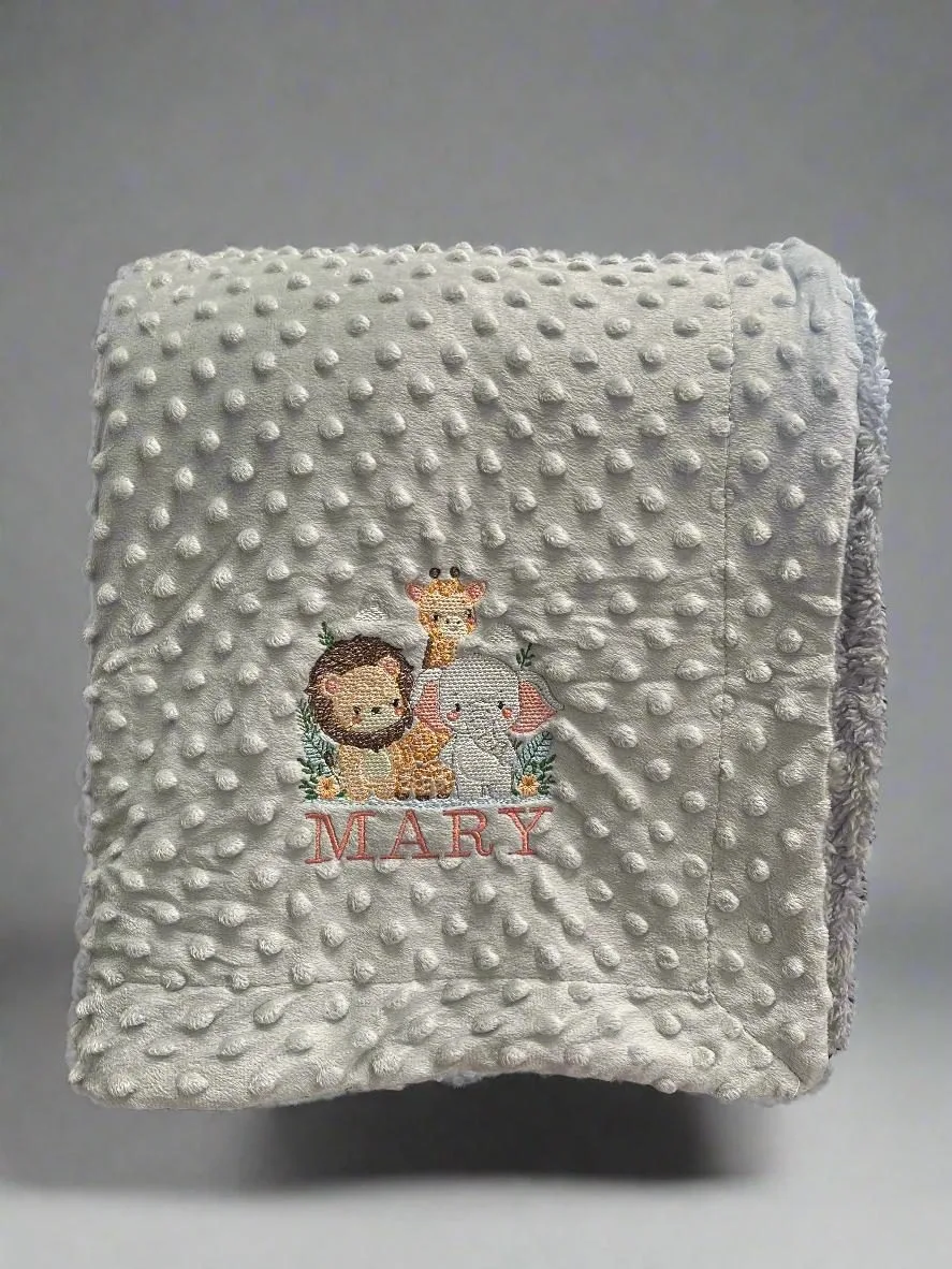 Personalised Safari Baby Blanket