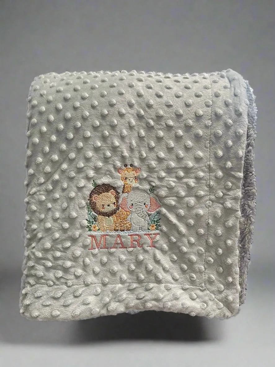 Personalised Safari Baby Blanket