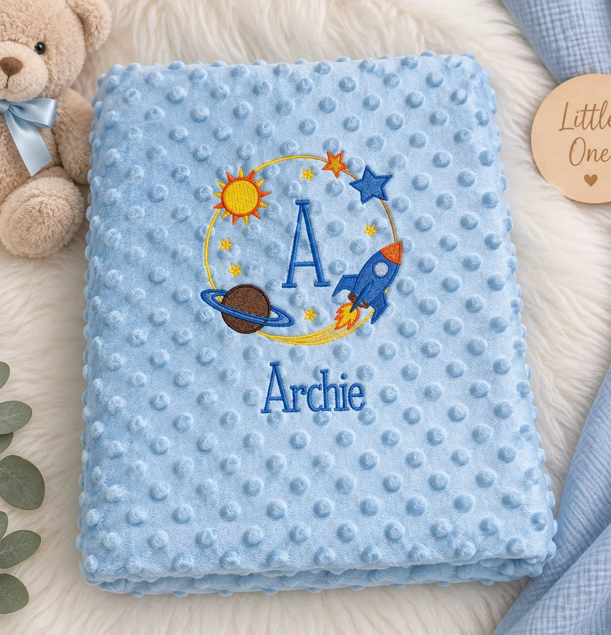 Personalised Space Baby Blanket